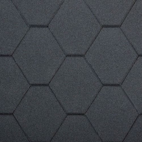 Bitumen Roofing Shingles Black Hexagonal 3m Pack