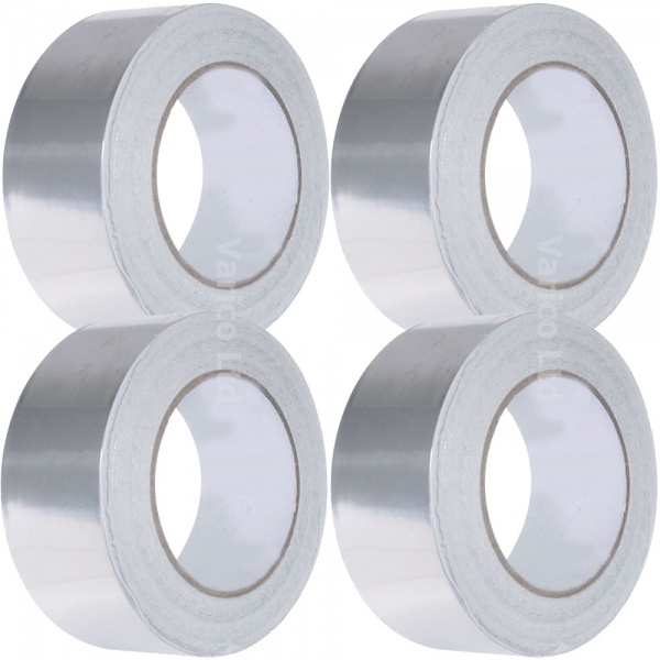 Aluminium Foil Tape 48mm Wide X 50M Long Trade Pack 4 Rolls