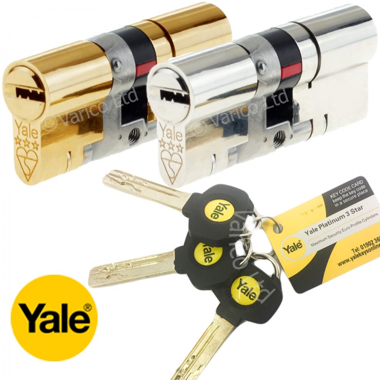 Yale Platinum 3 Star Thumb Turn Euro Cylinder Lock Anti Snap Security Barrel
