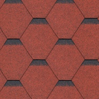 Bitumen Roofing Shingles Red Hexagonal 3m Pack